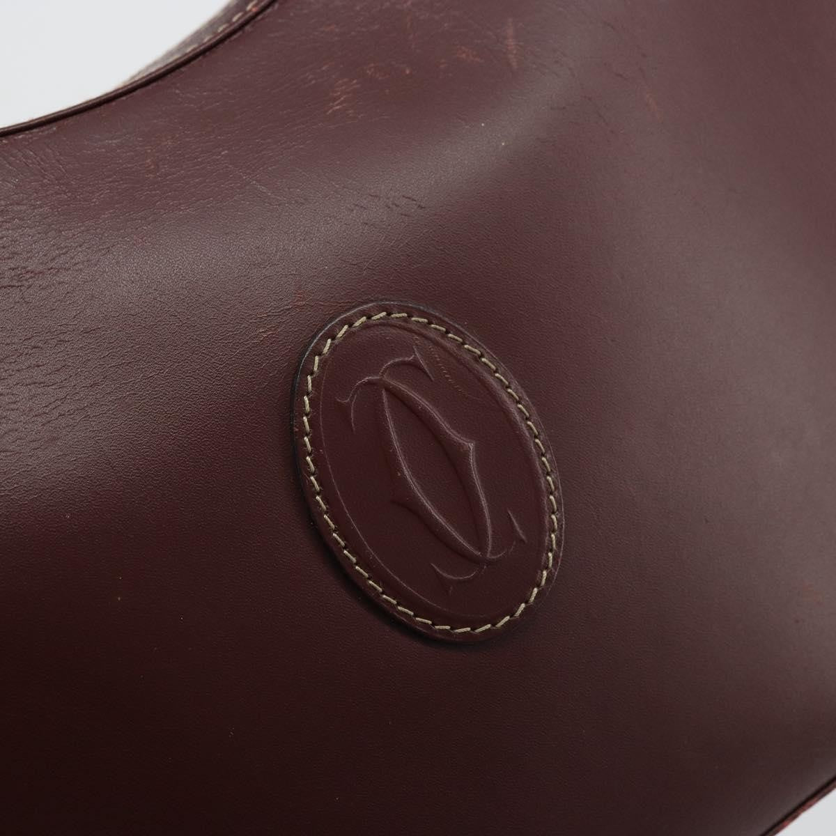 Cartier Vintage must de Cartier Leather, Burgundy, Leather, Shoulder Bag