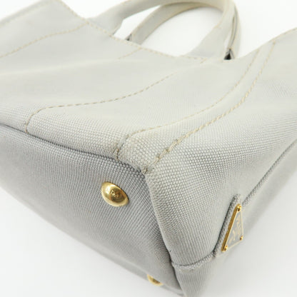 Prada Canapa Convertible Canvas, Gray, Canvas, Tote Bag