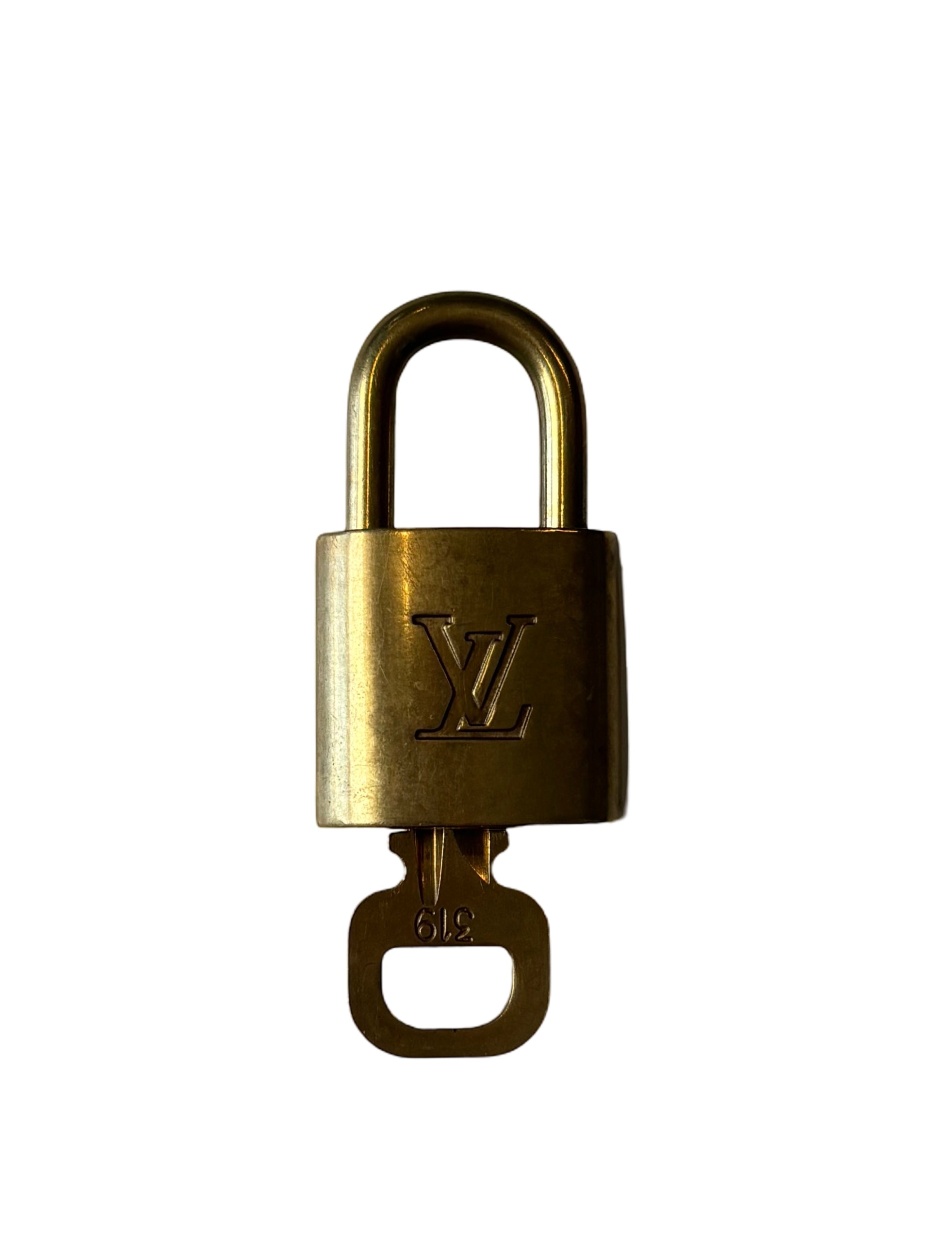 Louis Vuitton Padlock and Key Logo Metal, Gold, Metal, Charm