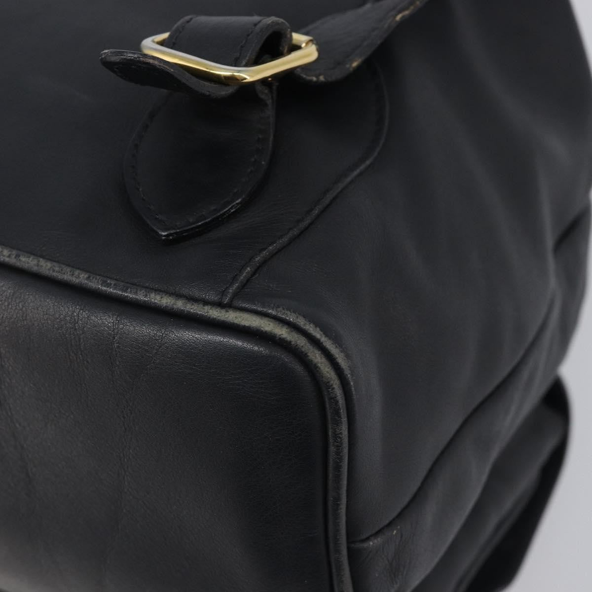 Gucci Vintage Bamboo Leather, Black, Leather, Backpack
