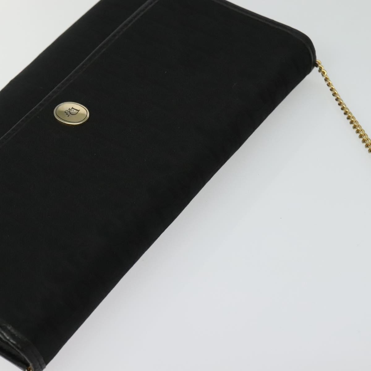 Christian Dior Vintage Trotter Flap Canvas, Black, Canvas, Shoulder Bag