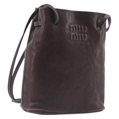 Miu Miu Aviator Bucket Leather, Brown, Leather, Handbag