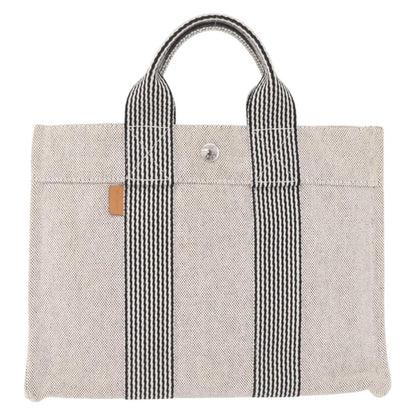 Hermes Fourre Tout Canvas, Gray, Canvas, Tote Bag