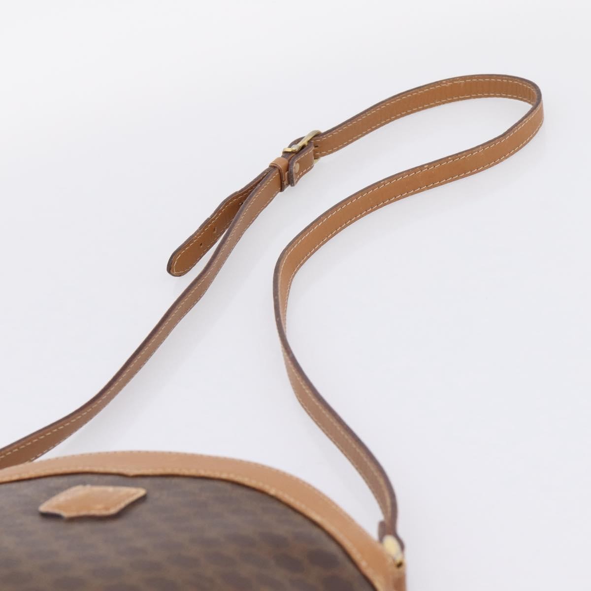 Celine Macadam Shoulder Canvas, Brown, Canvas, Crossbody Bag