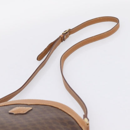 Celine Macadam Shoulder Canvas, Brown, Canvas, Crossbody Bag