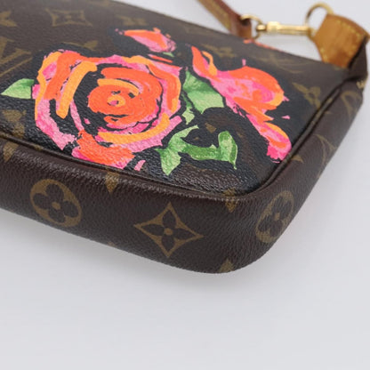 Louis Vuitton Pochette Accessoires Limited Edition Monogram Roses, Multicolour, Canvas, Clutch