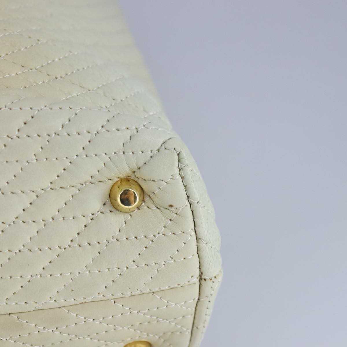 Bally Vintage Quilted Leather, Beige, Leather, Shoulder Bag