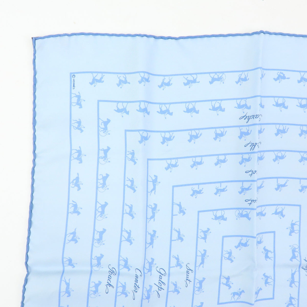 Hermes Carré 42 Silk, Blue, Silk, Scarf