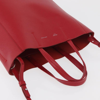 Celine Vertical Cabas Leather, Red, Leather, Tote Bag