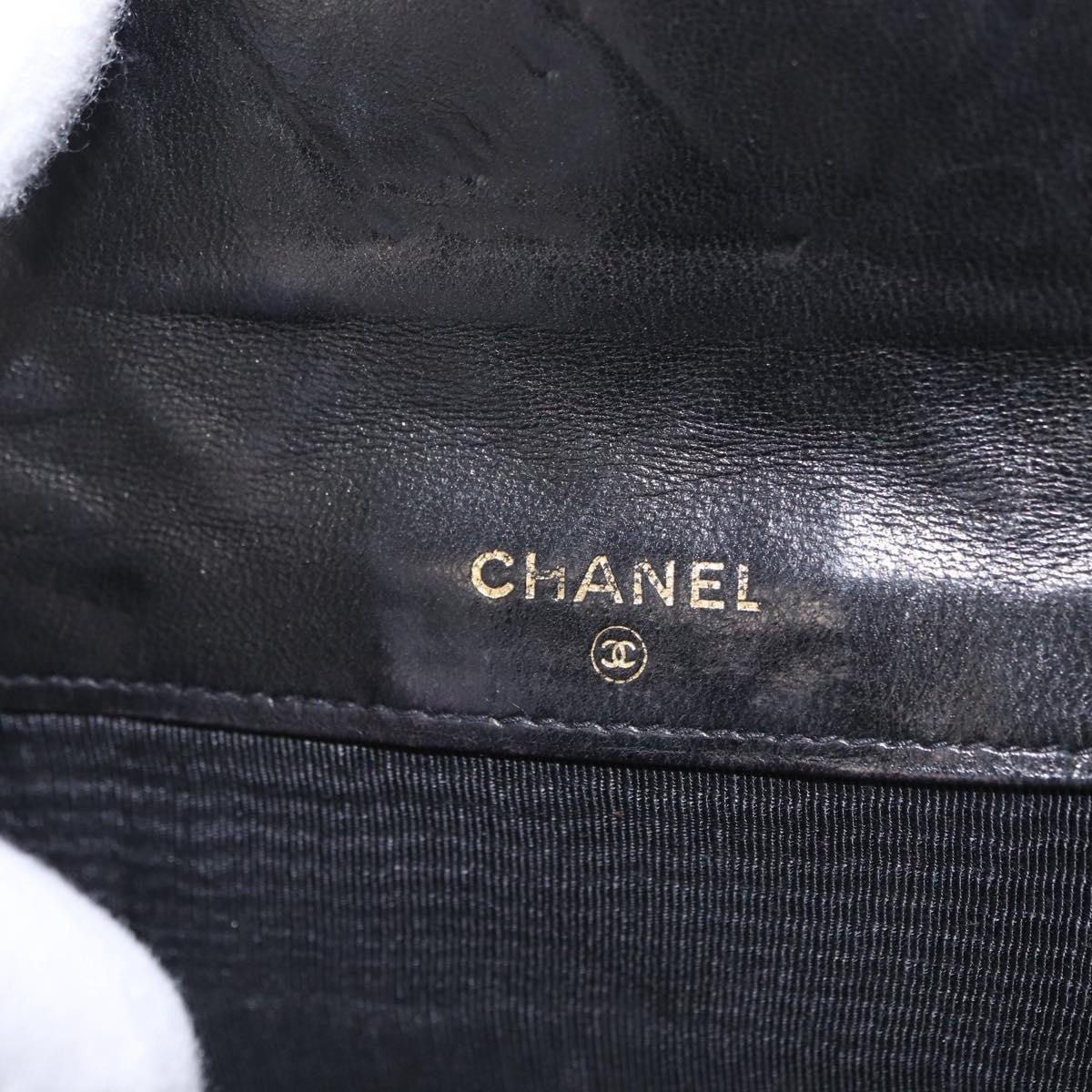 Chanel CC Compact Quilted Caviar, Black, Leather, Wallet