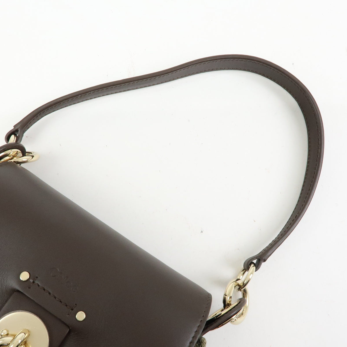 Chloe Tess Canvas with Leather, Green, Canvas, Handbag