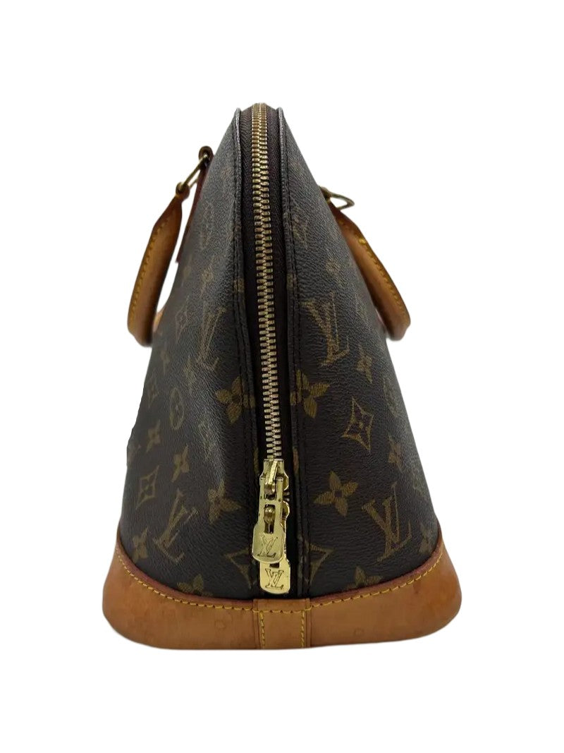 Louis Vuitton Alma Monogram Canvas, Brown, Canvas, Handbag