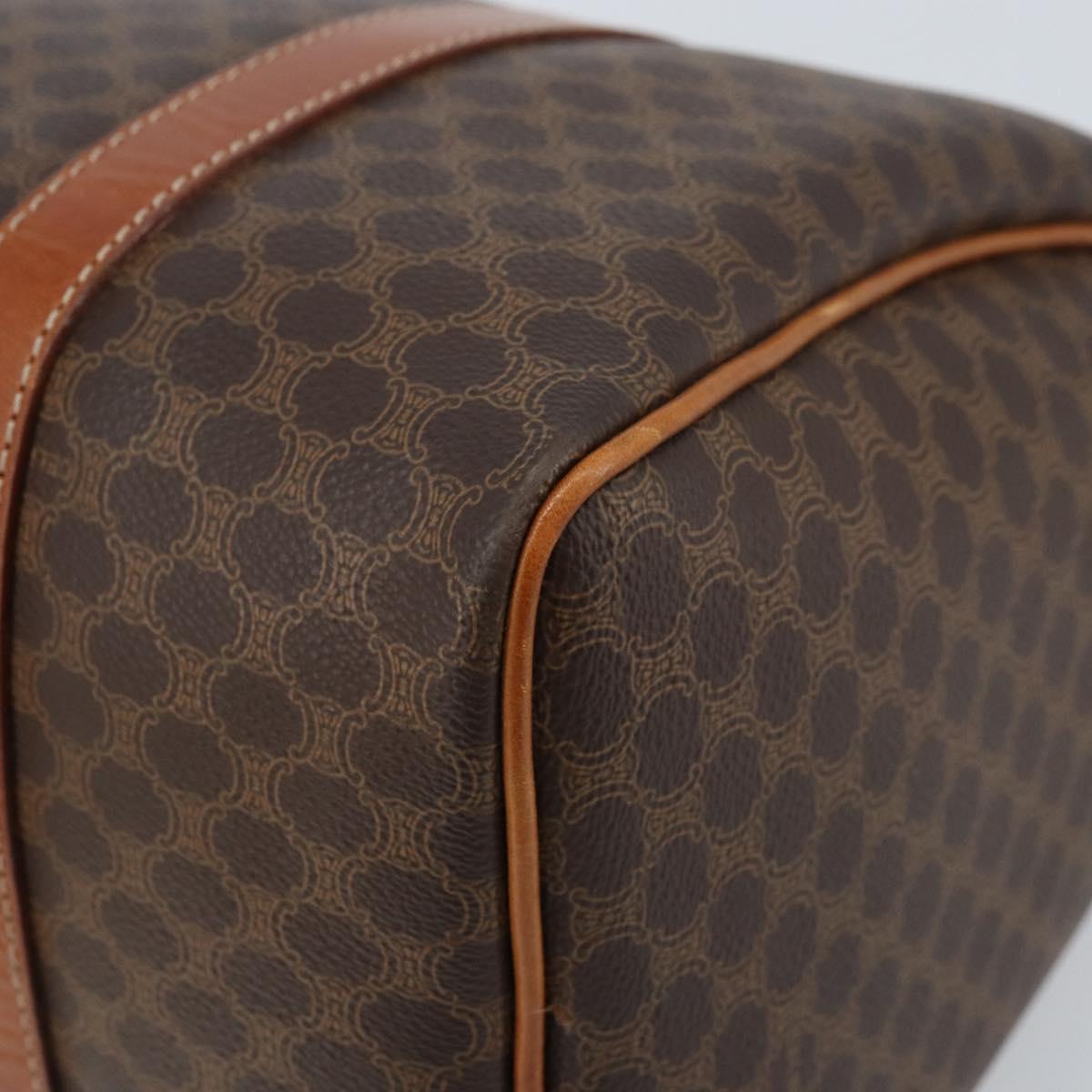 Celine Vintage Macadam Boston bag Canvas and Leather, BROWN, CANVAS, Handbag