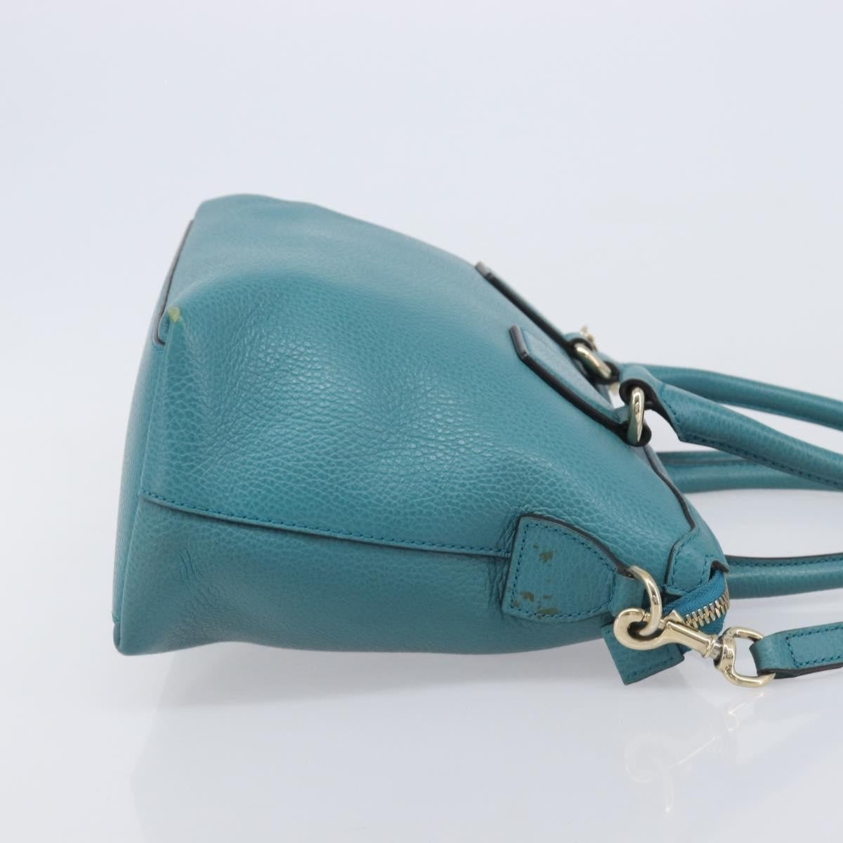 Gucci GG Charm Convertible Dome Satchel Leather, Blue, Leather, Handbag
