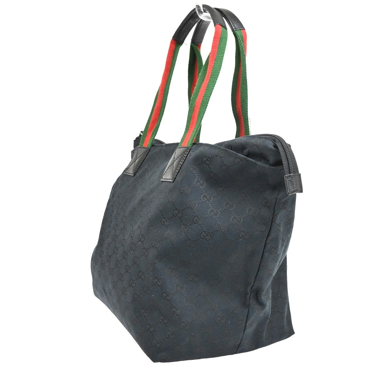 Gucci Web Zip GG Canvas, Black, Canvas, Tote Bag