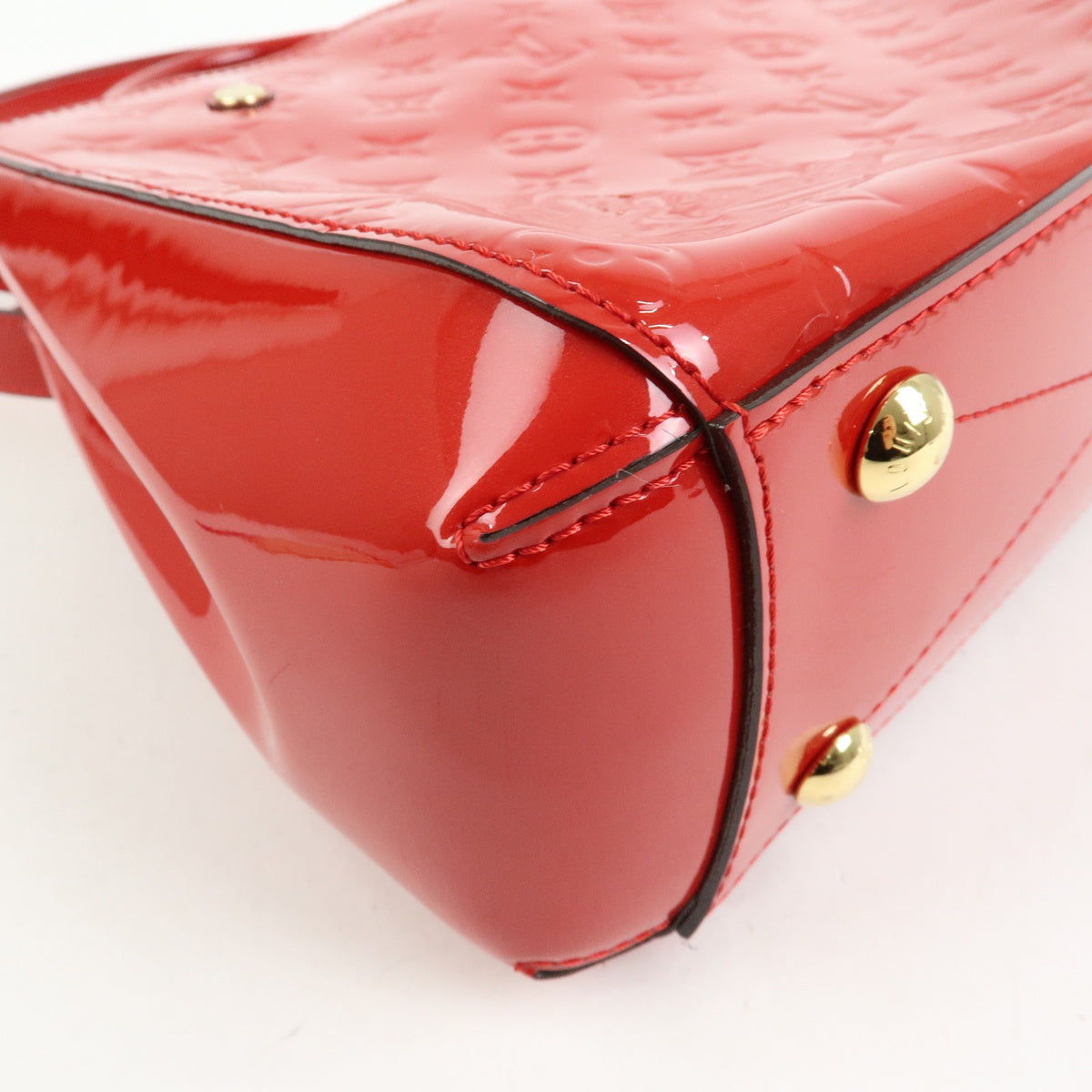 Louis Vuitton Montaigne Monogram Vernis, Red, Patent Leather, Handbag