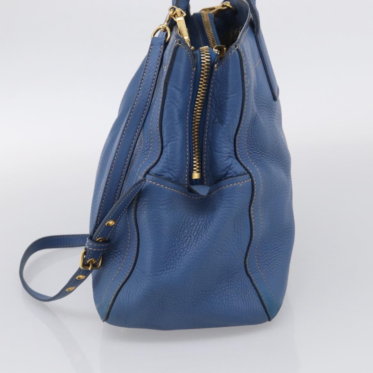 Miu Miu Beau Top Handle Leather, Blue, Leather, Handbag