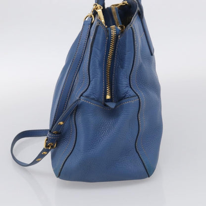 Miu Miu Beau Top Handle Leather, Blue, Leather, Handbag