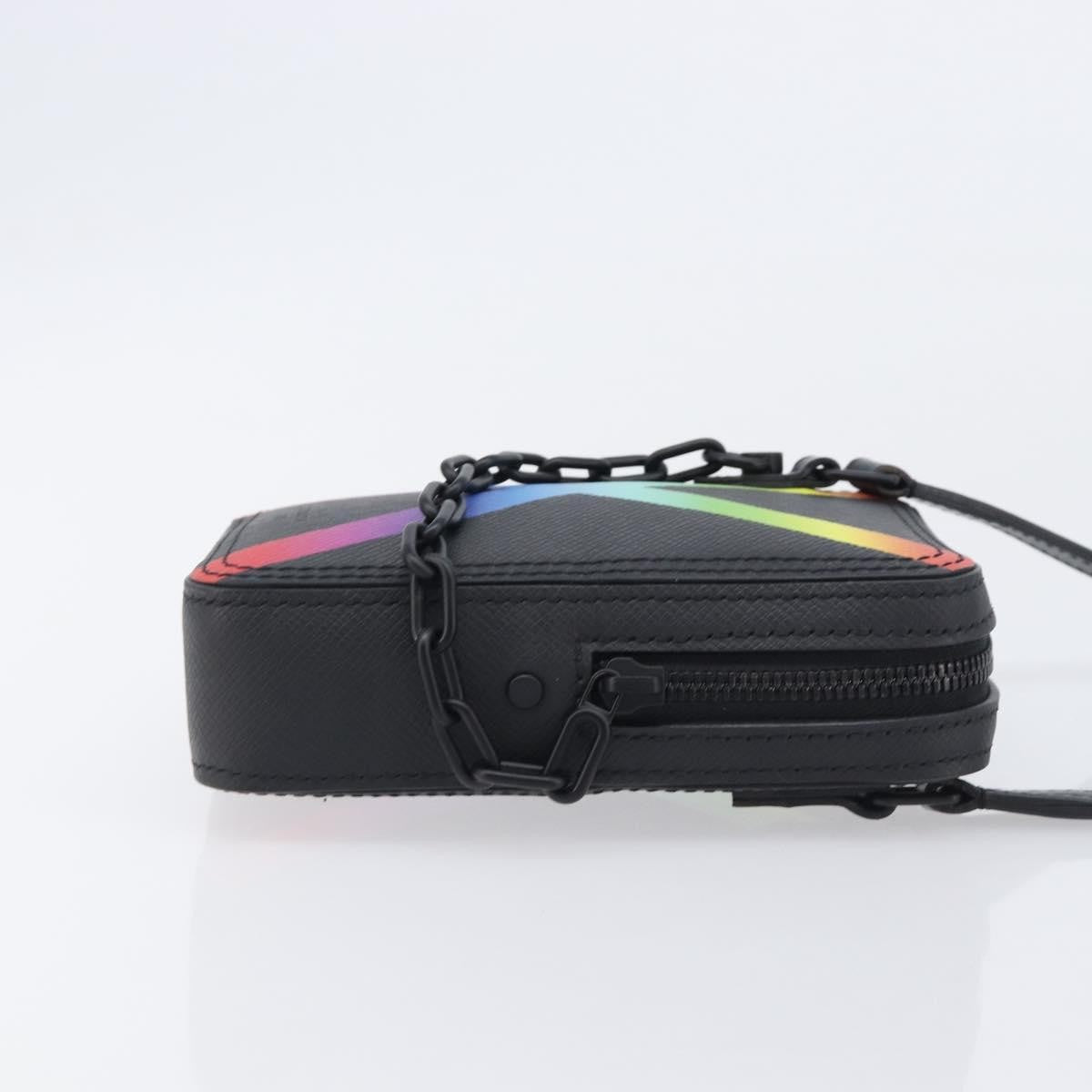 Louis Vuitton Danube Messenger Rainbow Taiga Leather, Black, Leather, Handbag