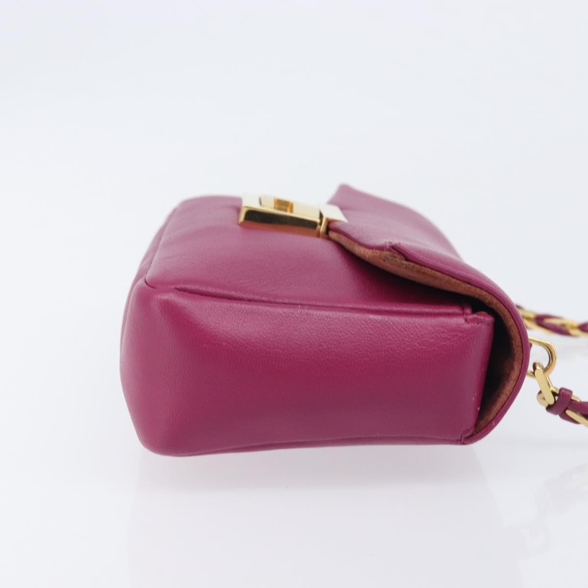 Fendi Be Baguette Flap Leather, Pink, Leather, Handbag