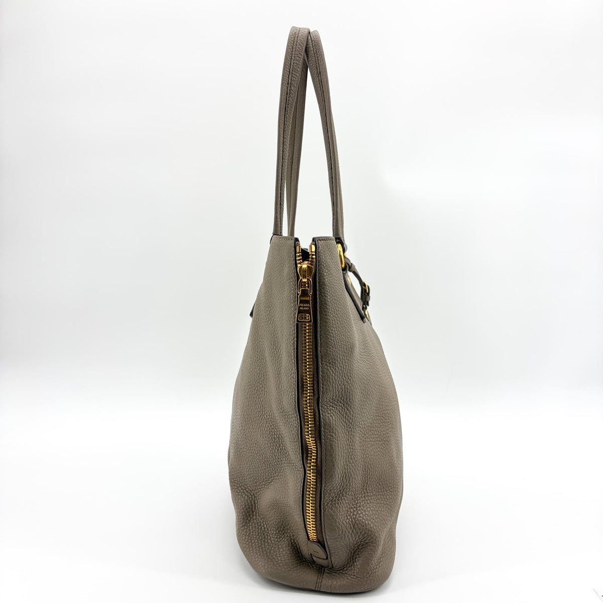 Prada Shoulder Python, Gray, Leather, Shoulder Bag