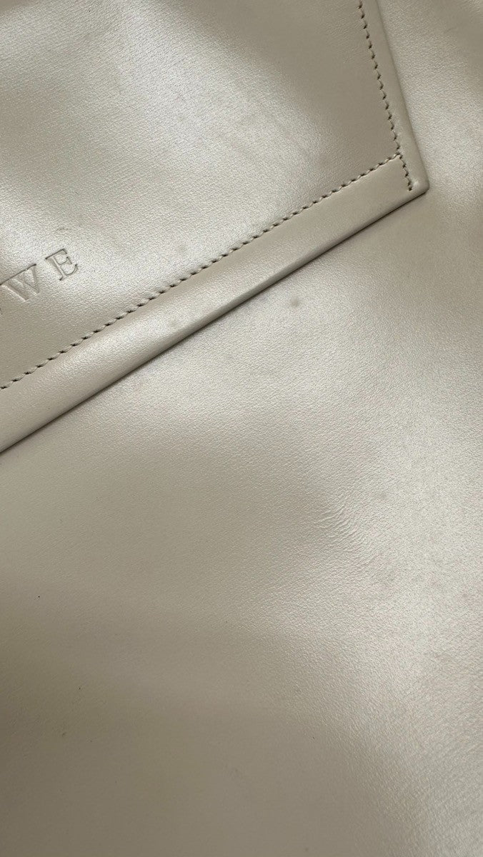 Loewe Tote Leather, White, Leather, Tote Bag
