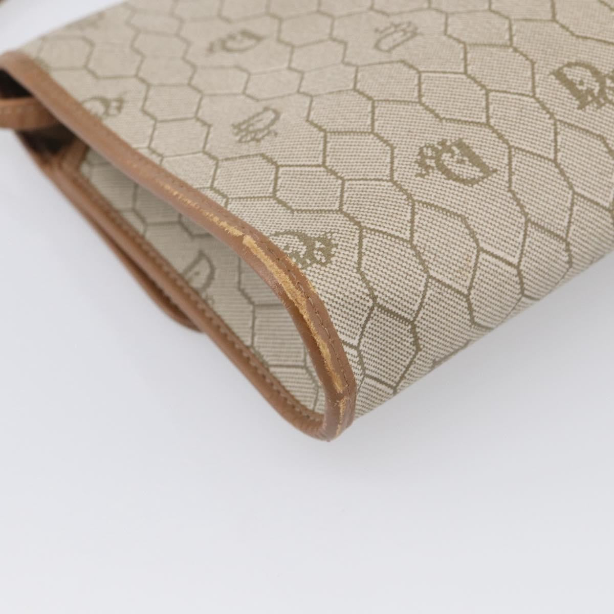 Christian Dior Vintage Honeycomb Canvas, Beige, Canvas, Shoulder Bag