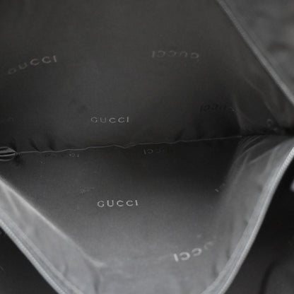 Gucci Vintage Web Half Moon Leather, Black, Leather, Shoulder Bag