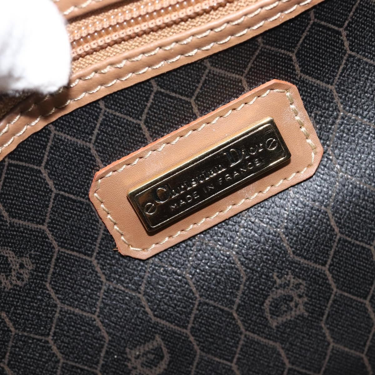 Christian Dior Vintage Honeycomb Boston Canvas and Leather, Black, Canvas, Travel Bag