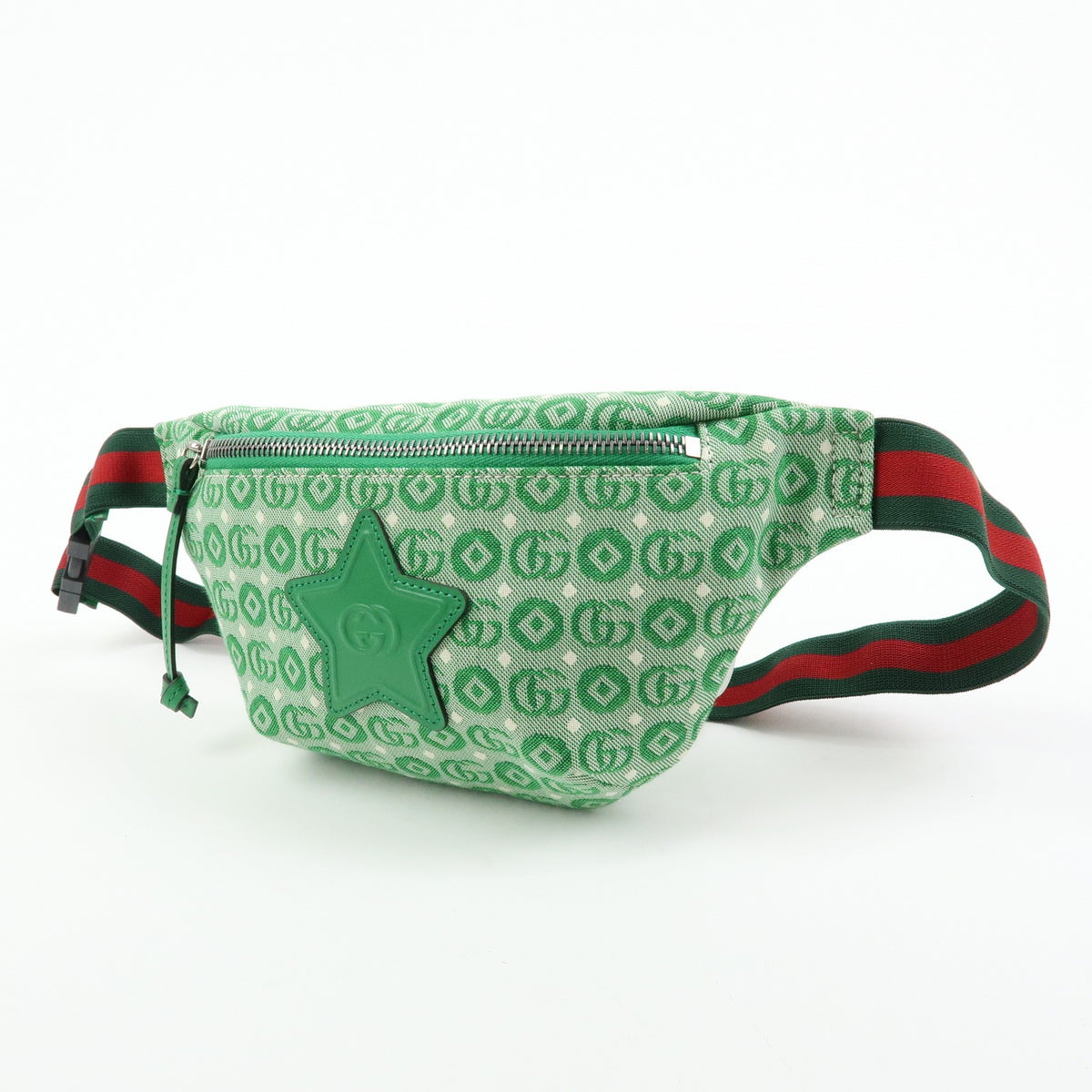 Gucci Children's Belt Printed GG Coated Canvas, Green, Canvas, Handbag