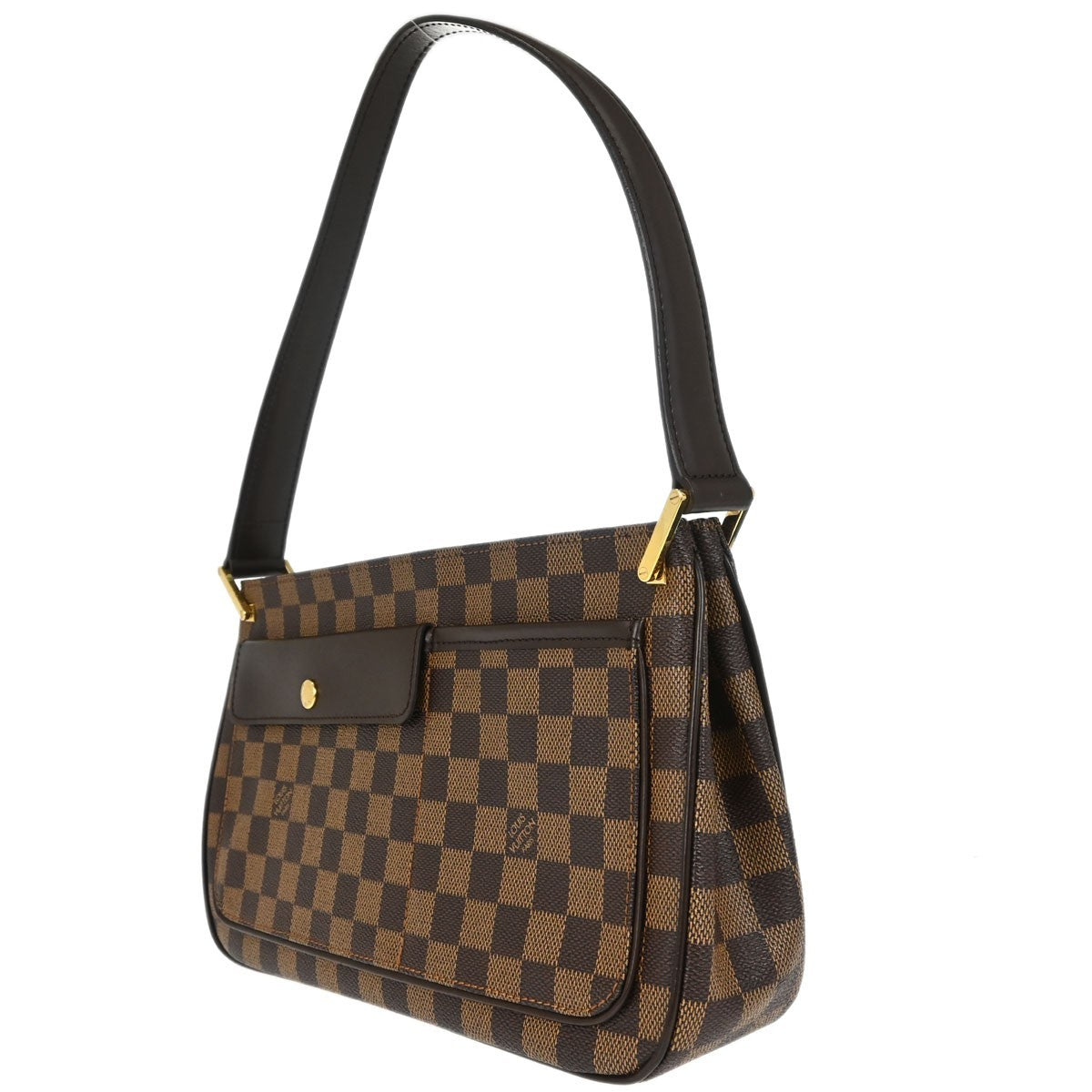 Louis Vuitton Aubagne Damier Ebene, Brown, Canvas, Shoulder Bag