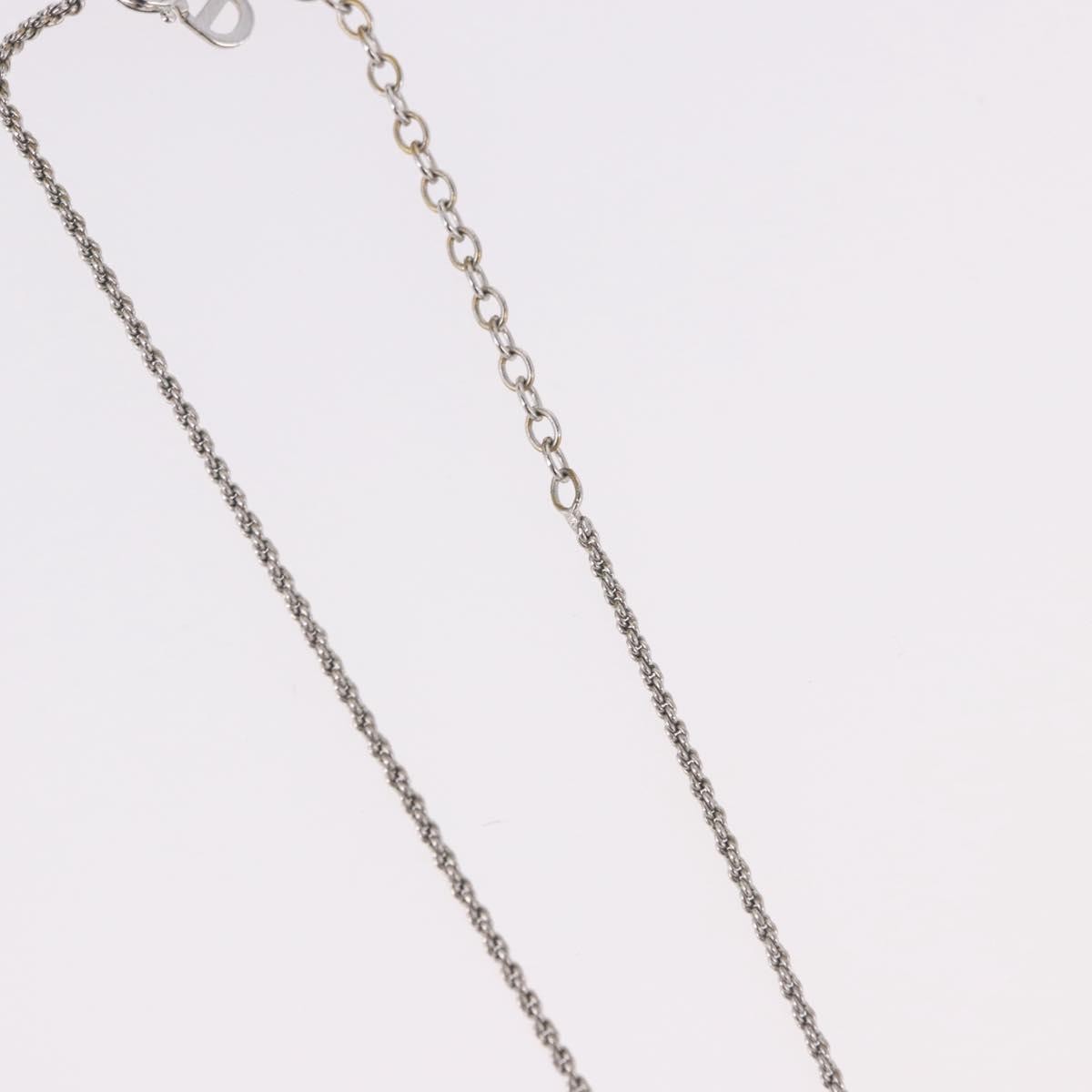 Christian Dior VIntage Circle Pendant Metal, Silver, Metal, Necklace