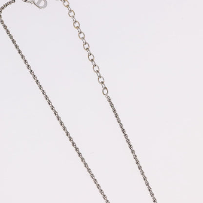 Christian Dior VIntage Circle Pendant Metal, Silver, Metal, Necklace