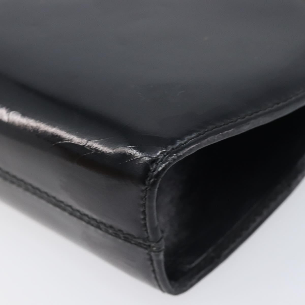 Salvatore Ferragamo Vintage Gancini Chain Patent Leather, Black, Patent Leather, Shoulder Bag