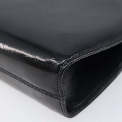 Salvatore Ferragamo Vintage Gancini Chain Patent Leather, Black, Patent Leather, Shoulder Bag