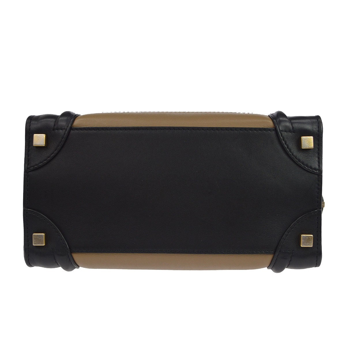 Celine Tricolor Luggage Leather, Beige, Leather, Handbag