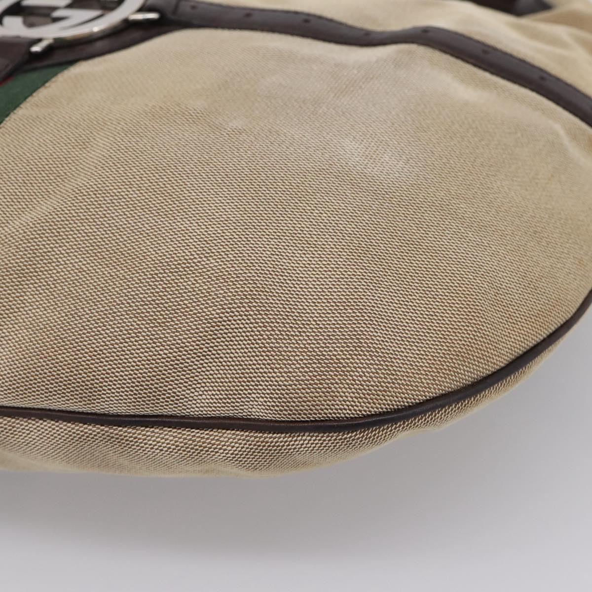 Gucci Reins Web Hobo Canvas, Beige, Canvas, Shoulder Bag