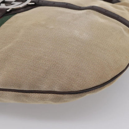 Gucci Reins Web Hobo Canvas, Beige, Canvas, Shoulder Bag