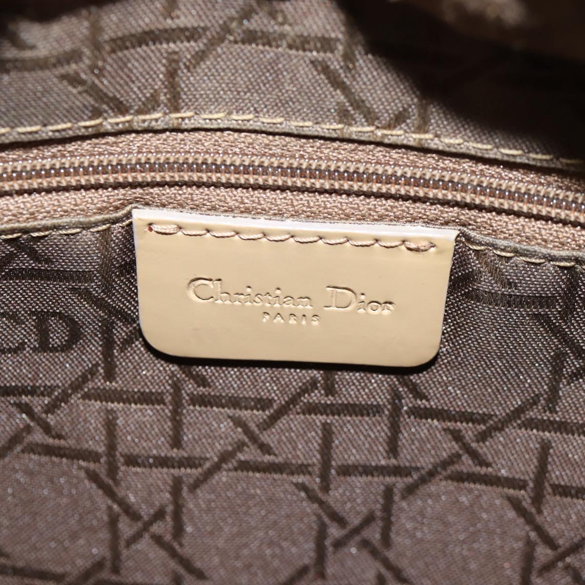 Christian Dior Cannage Handbag Canvas, BEIGE, COTTON, Handbag