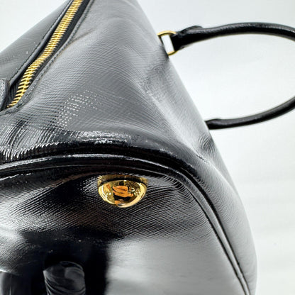 Prada Promenade Vernice Saffiano Leather, Black, Leather, Handbag
