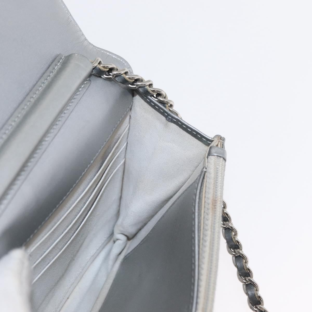 Chanel Reissue 2.55 Wallet on Chain Quilted Lambskin, Silver, Leather, Crossbody Bag