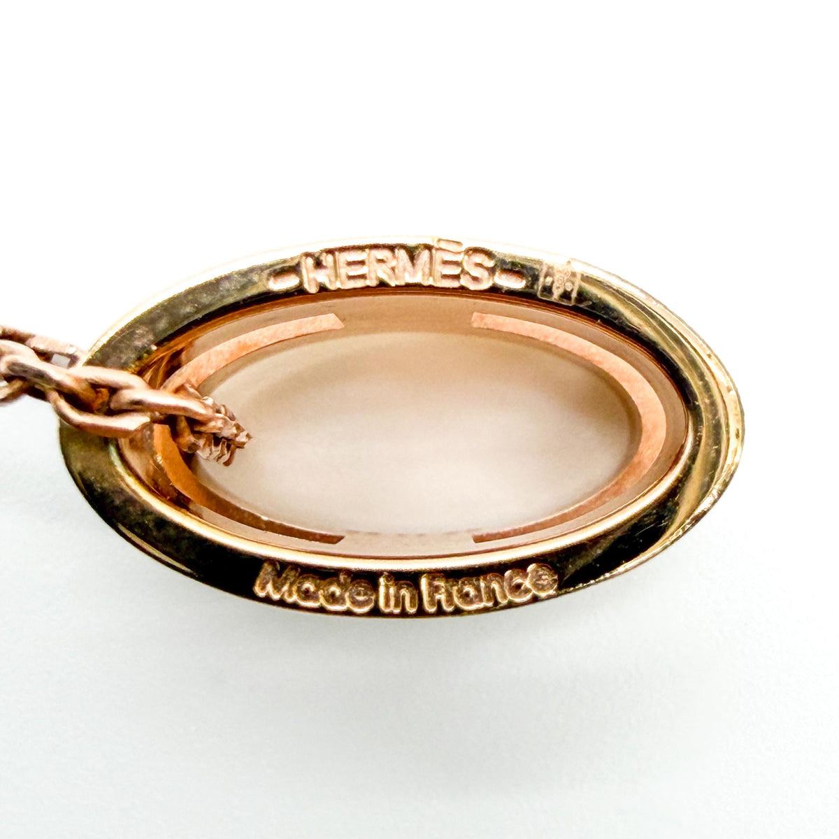 Hermes Pop H Pendant Chain Metal and Enamel, Beige, Other, Necklace