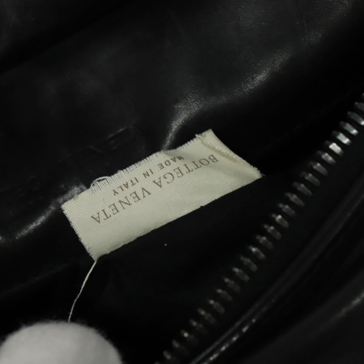 Bottega Veneta Utility Waist Leather with Intrecciato, Black, Leather, Shoulder Bag
