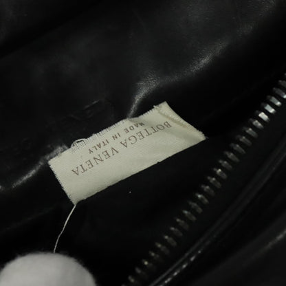 Bottega Veneta Utility Waist Leather with Intrecciato, Black, Leather, Shoulder Bag