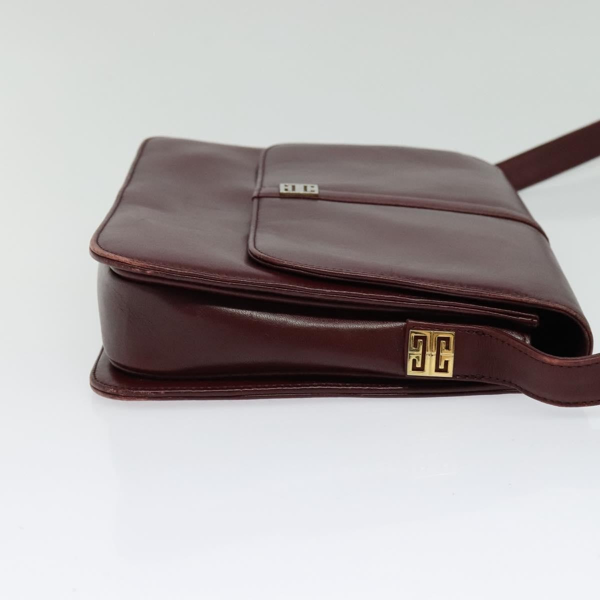 Givenchy Vintage 4G Leather, Burgundy, Leather, Shoulder Bag