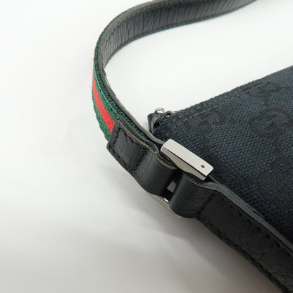 Gucci Boat Pochette GG Denim, Black, Canvas, Clutch