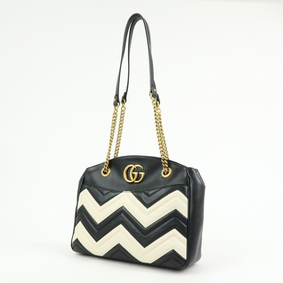Gucci GG Marmont Chain Matelasse Leather, Black, Leather, Crossbody Bag