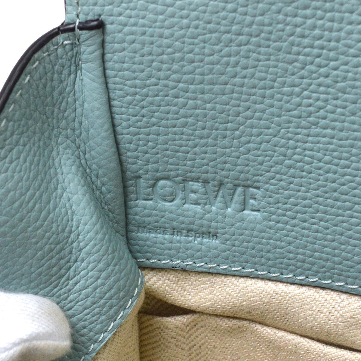 Loewe Hammock Leather, Blue, Leather, Handbag