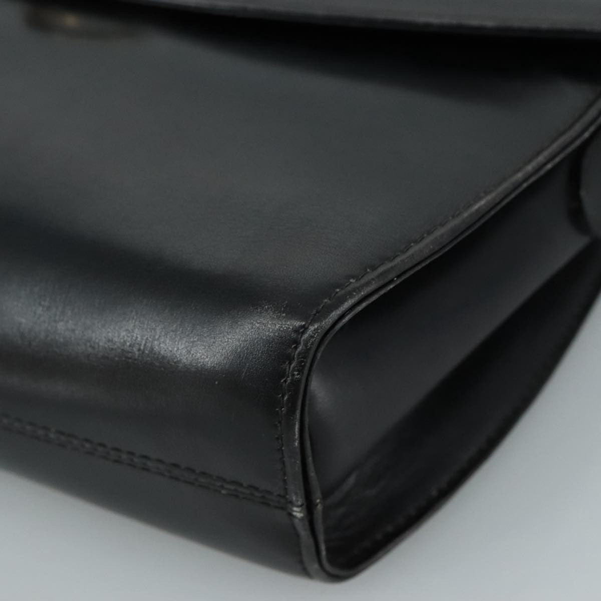 Salvatore Ferragamo Gancini Flap Leather, Black, Leather, Shoulder Bag