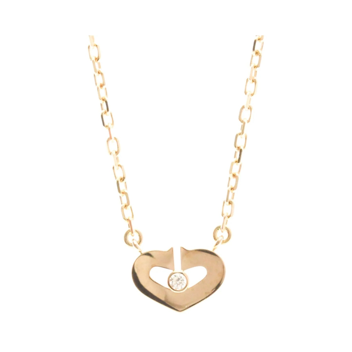 Cartier C Heart de Cartier Pendant 18K Rose Gold with Diamond, Gold, Pink Gold, Necklace
